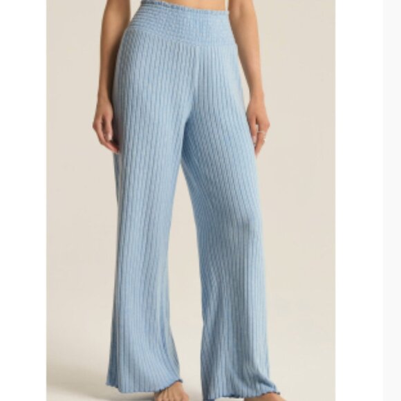 Z SUPPLY Lounge Shoreline Rib Top & Dawn Smocked Rib Pant, Size XS, NWOT, Blue - Picture 5 of 6